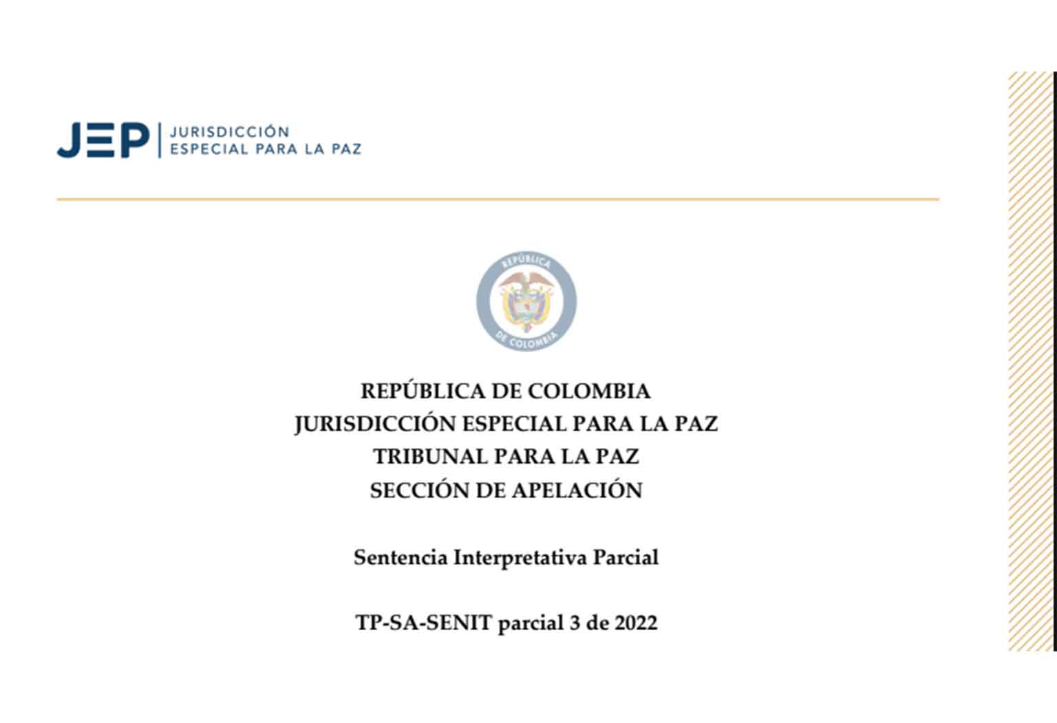 Reseña: Sentencia Interpretativa Parcial TP-SA-SENIT 3 de 2022